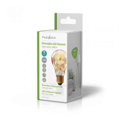 LED-Filamentlamp E27 | A60 | 3 W | 120 lm | 2000 K | Warm Wit | Retrostijl | Aantal lampen in verpakking: 1 Stuks