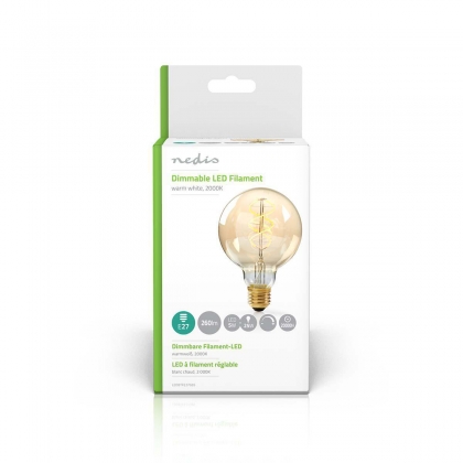 LED-Filamentlamp E27 | G95 | 5 W | 260 lm | 2000 K | Warm Wit | Retrostijl | Aantal lampen in verpakking: 1 Stuks