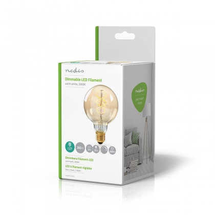 LED-Filamentlamp E27 | G95 | 5 W | 260 lm | 2000 K | Warm Wit | Retrostijl | Aantal lampen in verpakking: 1 Stuks