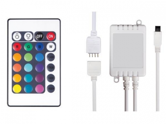 RGB LED-CONTROLLER MET AFSTANDSBEDIENING (24 KNOPPEN)