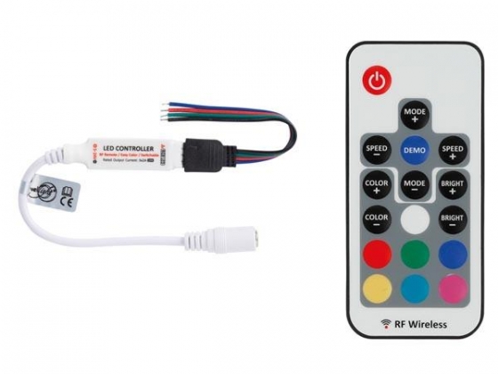 MINI RGB LED-CONTROLLER - MET RF-AFSTANDSBEDIENING
