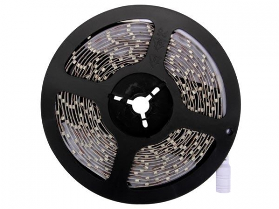 KIT MET FLEXIBELE LED-STRIP EN VOEDING - WARMWIT - 300 LEDS - 5 m - 12Vdc - ZONDER COATING