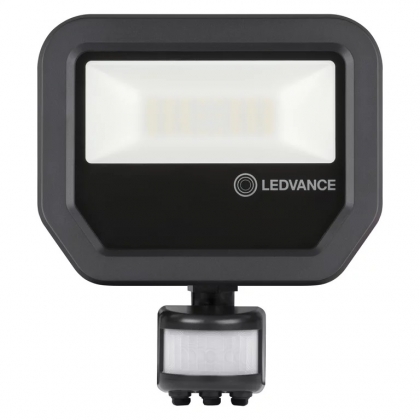 Ledvance 20W 2200lm IP65 4000K Floodlight Sensor-schijnwerper Zwart Koel Wit