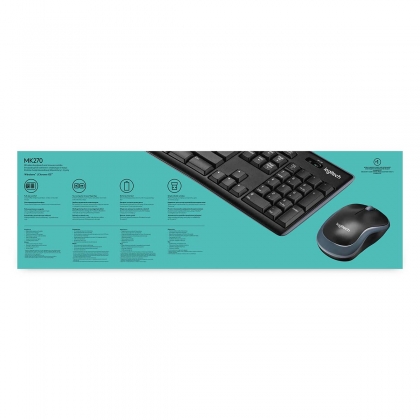 MK270 Draadloze Muis en toetsenbord Multimedia US International Zwart/Zilver