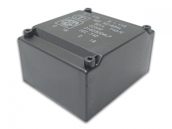LOW PROFILE TRANSFORMER 18VA 2 x 12V / 2 x 0.750A