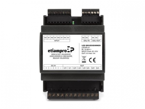 RGBW LED-CONTROLLER - BEDIENING VIA DRUKKNOP & DALI