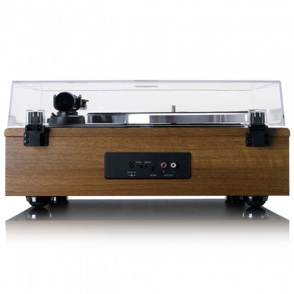 Platenspeler met 4 ingebouwde luidsprekers en bluetooth-ontvangst Wood