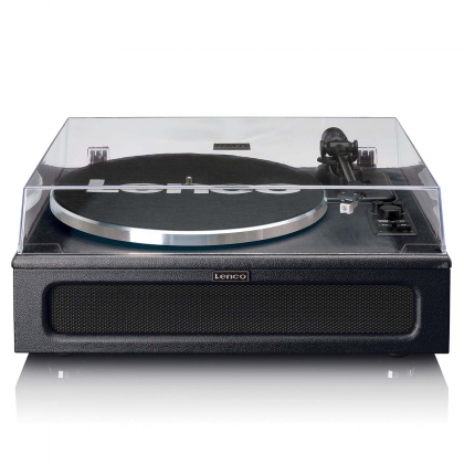 Platenspeler met 4 ingebouwde luidsprekers en bluetooth-ontvangst Zwart
