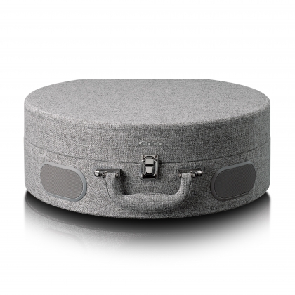 Houten retro platenspeler met ingebouwde speakers, Bluetooth® en AT3600L cassette Grijs