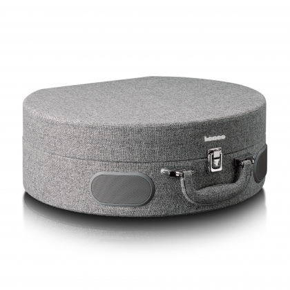 Houten retro platenspeler met ingebouwde speakers, Bluetooth® en AT3600L cassette Grijs