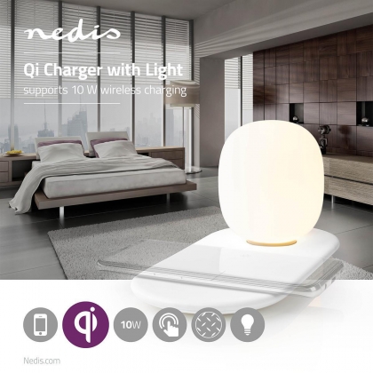 LED-Lamp met Draadloze Lader | Dimmer - Op Product | Qi | 10 W | Met dimfunctie | Warm Wit | 3000 K