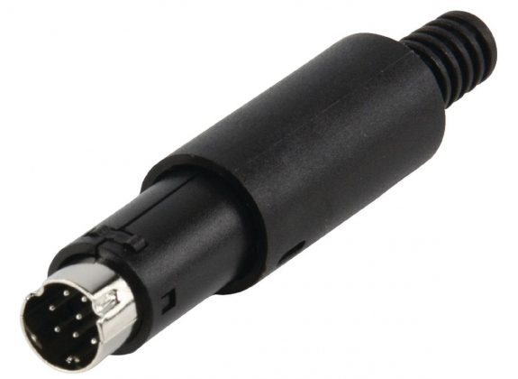 8-polige mini DIN Connector Male PVC Zwart