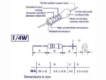 METALFILM RES. 1/4W 27K