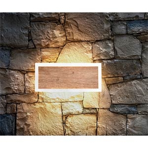 MANAO DECORATIEF PLAT LED-WANDARMATUUR 10W ANTRACIET/HOUT (IP65)