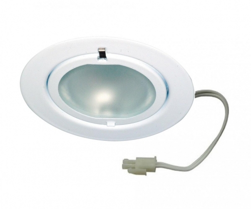 Meubelinbouwspot wit metaal,  incl. 12V LED-lamp 1.2W G4-fitting