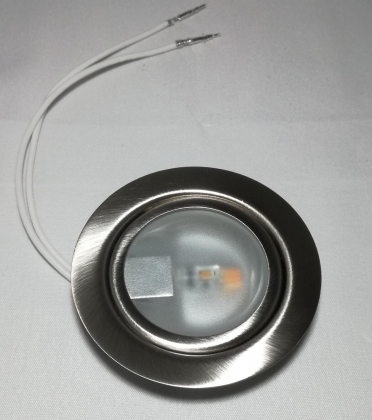 Meubelinbouwspot metaal, geborsteld incl. 12V LED-lamp 1.2W G4-fitting
