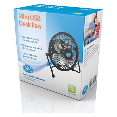 Mini USB Tafel-ventilator zwart