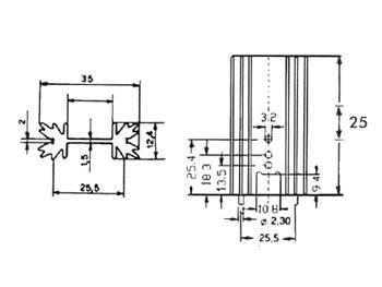 KOELELEMENT TO220 10°C/W WITH PINS