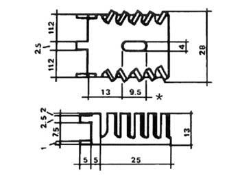 KOELELEMENT TO220/TO3P 15.5°C/W WITH PINS