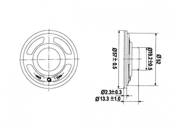 MINI LUIDSPREKER - 1W / 8 ohm - Ø 57mm