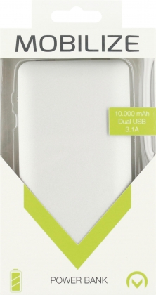 Draagbare Powerbank 10000 mAh USB / Micro-USB Zilver