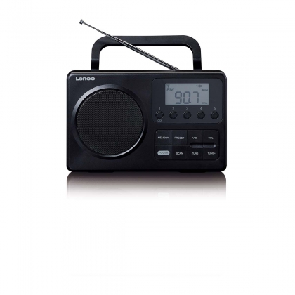 MPR-035BK Compacte Draagbare FM Radio met LCD Scherm Zwart