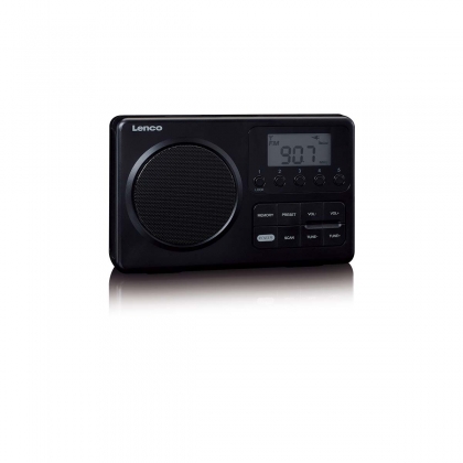MPR-035BK Compacte Draagbare FM Radio met LCD Scherm Zwart