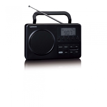MPR-035BK Compacte Draagbare FM Radio met LCD Scherm Zwart