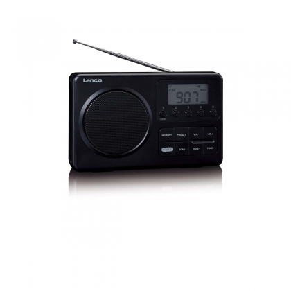 MPR-035BK Compacte Draagbare FM Radio met LCD Scherm Zwart