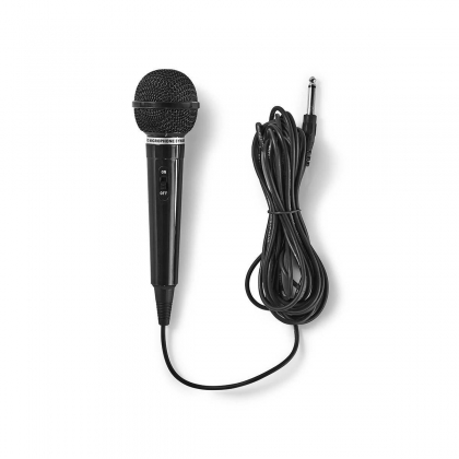 Bedrade Microfoon | Cardioïde | Vaste Kabel | 5.00 m | 80 Hz - 12 kHz | 600 Ohm | -75 dB | Aan/uit knop | ABS | Zwart
