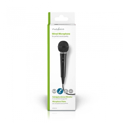 Bedrade Microfoon | Cardioïde | Vaste Kabel | 5.00 m | 80 Hz - 12 kHz | 600 Ohm | -75 dB | Aan/uit knop | ABS | Zwart