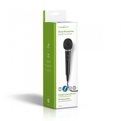 Bedrade Microfoon | Cardioïde | Vaste Kabel | 5.00 m | 80 Hz - 12 kHz | 600 Ohm | -75 dB | Aan/uit knop | ABS | Zwart