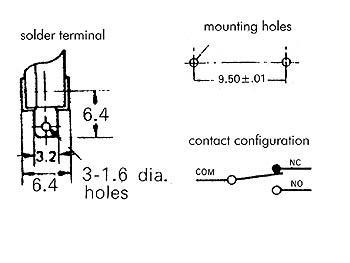 MICROSCHAKELAAR 5A, LANGE HENDEL