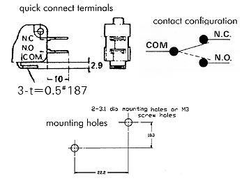 MICROSCHAKELAAR 12A, LANGE ROLHENDEL