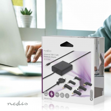 Notebook-Adapter | GaN | 65 W | 5 / 9 / 12 / 15 / 20 V DC | 2.4 / 3.0 / 3.25 A | Gebruikt voor: Notebook / Smartphone / Tablet | Euro / Type-C (CEE 7/16)