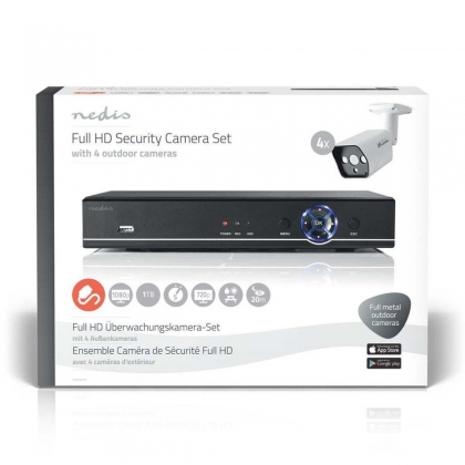 Nedis CCTV-beveiligingsrecorder, Set 4x Camera's Inbegrepen Full HD Inclusief 1 Tb HDD