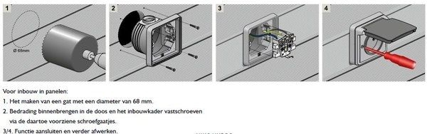 Niko Hydro Zwart Inbouwdoos 1V