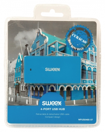 4 Poorten Hub USB 2.0 Blauw