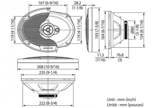 Kenwood autoluidsprekerset 6x9inch 3-weg