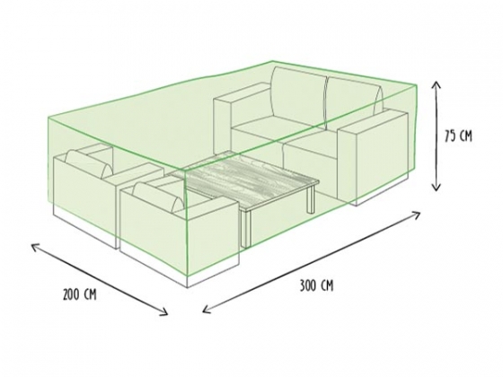 Buitenhoes voor loungeset - 300x200x75cm