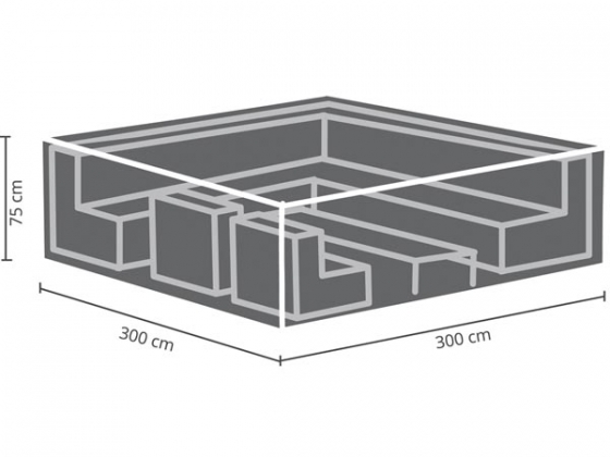 Buitenhoes voor loungeset - 300x300x75cm