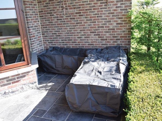 Buitenhoes voor L-vormige loungeset - 215x215x70cm