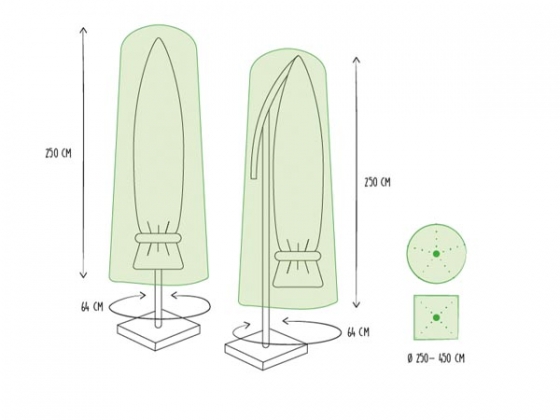 Buitenhoes voor parasol tot Ø 450 cm