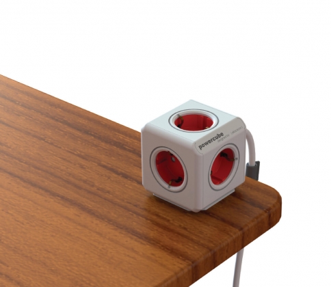 Stekkerdoos 5-Wegs 1.50 m Wit/Rood - Protective Contact