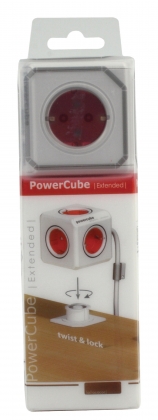 Stekkerdoos 5-Wegs 1.50 m Wit/Rood - Protective Contact