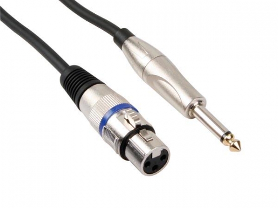 XLR-KABEL - XLR VROUWELIJK naar JACK 6.35 mm - MONO - 3 m