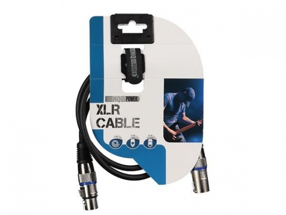 XLR-KABEL - XLR MANNELIJK naar XLR VROUWELIJK - 1 m - ZWART