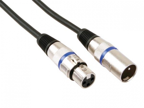 XLR-KABEL - XLR MANNELIJK naar XLR VROUWELIJK - 1 m - ZWART