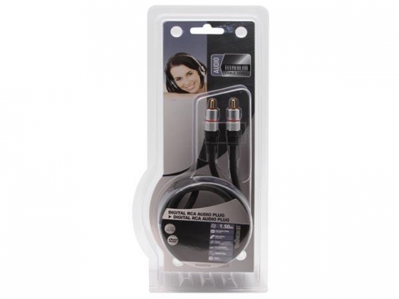DIGITALE RCA AUDIO PLUG NAAR DIGITALE RCA AUDIO PLUG / PROFESSIONEEL / 1.5m
