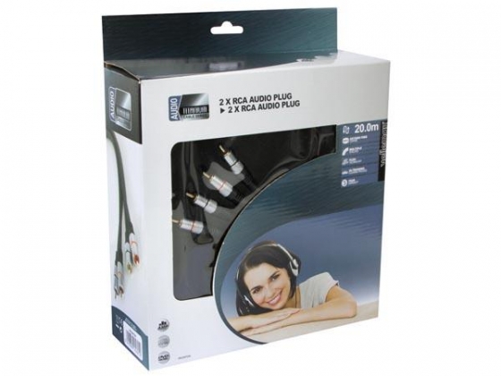 2 x RCA AUDIO PLUG NAAR 2 x RCA AUDIO PLUG / PROFESSIONEEL / 20.0m